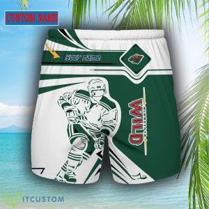 NHL Fans Minnesota Wild Logo Set Hawaiian Shirt And Short Custom Name - Minnesota Wild short