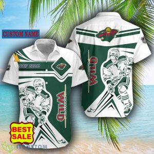 NHL Fans Minnesota Wild Logo Set Hawaiian Shirt And Short Custom Name - Minnesota Wild Hawaiian
