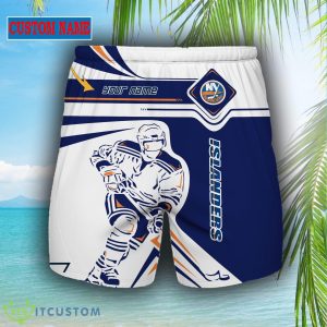 NHL Fans New York Islanders Logo Set Hawaiian Shirt And Short Custom Name - New York Islanders short