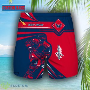 NHL Fans Washington Capitals Logo Set Hawaiian Shirt And Short Custom Name - Washington Capitals short