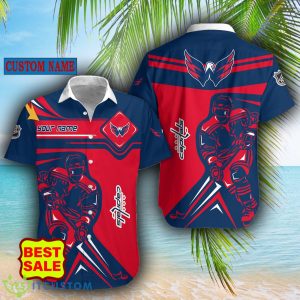NHL Fans Washington Capitals Logo Set Hawaiian Shirt And Short Custom Name - Washington Capitals Hawaiian