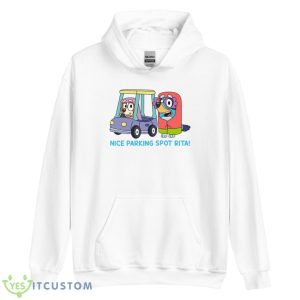 Nice Parking Spot Rita Shirt, Bluey And Bingo Shirt - Unisex Heavy Blend Hooded Sweatshirt