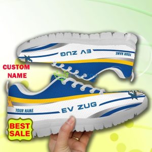 NL Swiss Super League Sport Shoes EV Zug Big Logo Sneakers Custom Name For Fans - EV Zug Sneakers_8