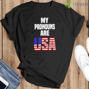 Official My Pronouns Are Usa Shirt For Men Women Youth Trending 2023 - Black T-Shirt