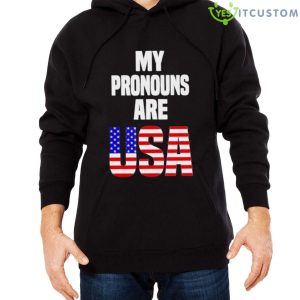Official My Pronouns Are Usa Shirt For Men Women Youth Trending 2023 - Men Black Hoodie