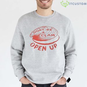 Olivia Wilde Wearing Don’t Be A Clam Open Up Shirt - Grey Sweatshirt