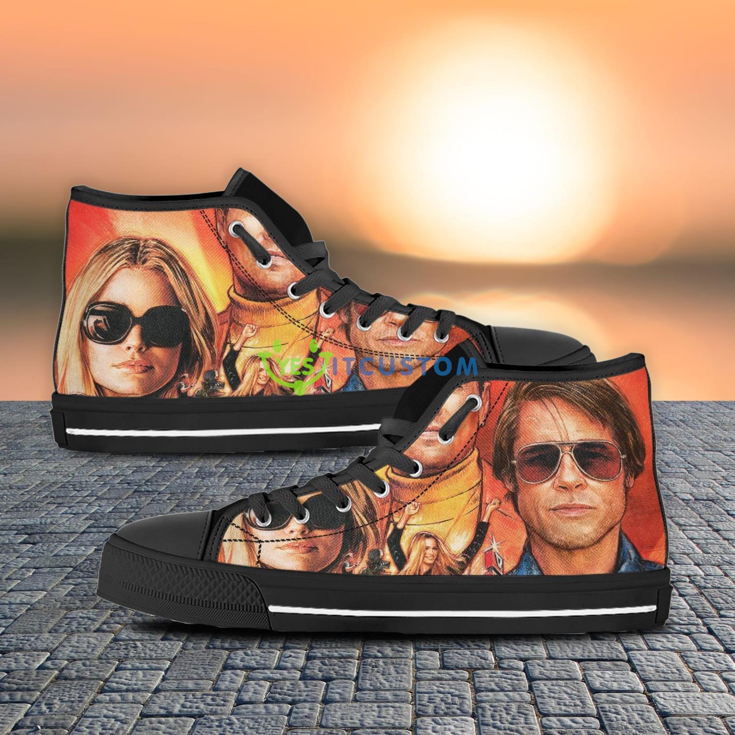 Once Upon A Time In Hollywood High Top Canvas Shoes Gift For Men And Women 2 Once Upon A Time In Hollywood High Top Canvas Shoes Gift For Men And Women Product Photo 1