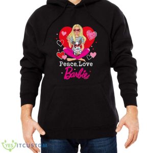 Peace Love Barbie Shirt 8 Peace Love Barbie Shirt - Men Black Hoodie