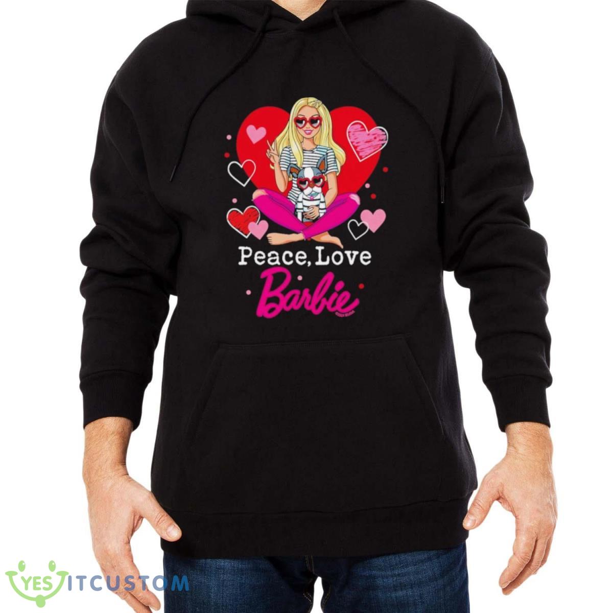 Peace Love Barbie Shirt 4 Peace Love Barbie Shirt - Men Black Hoodie