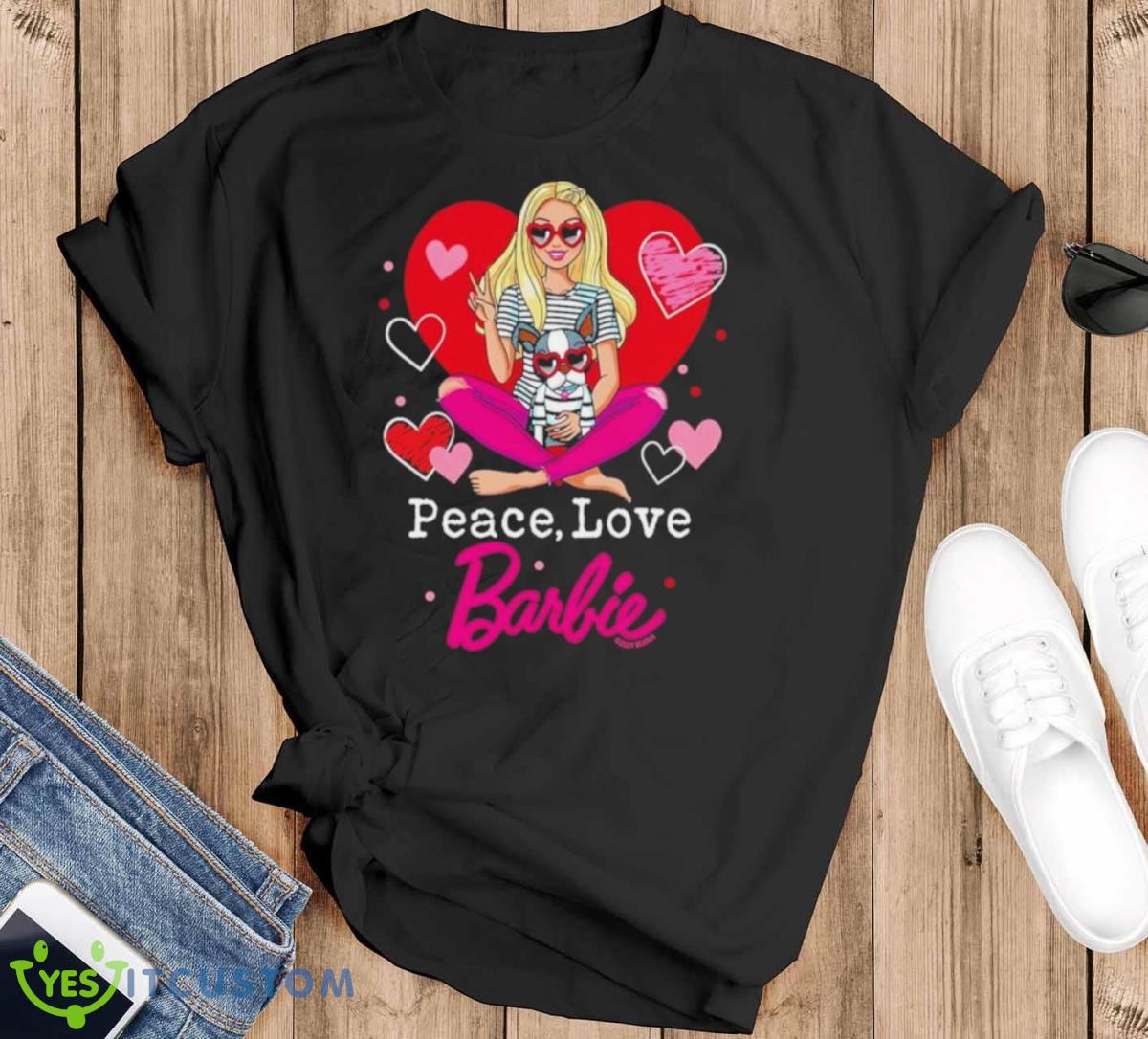 Peace Love Barbie Shirt 10 Peace Love Barbie Shirt - Black T-Shirt