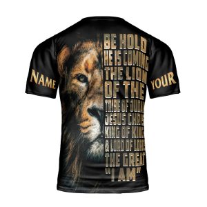 Personalised Be Hold He Is Coming Christian Jesus Lion Jesus Religious For Christian 3D T Shirt Gift For Men And Women 4 Personalised Be Hold He Is Coming Christian Jesus Lion Jesus Religious For Christian 3D T Shirt Gift For Men And Women - 240723-170505