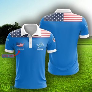 Personalized Name NFL Logo Detroit Lions Polo Golf Shirt For Fans - Detroit Lions Polo Shirt_2