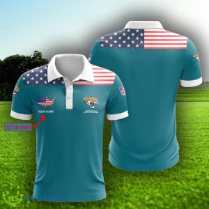 Personalized Name NFL Logo Jacksonville Jaguars Polo Golf Shirt For Fans - Jacksonville Jaguars Polo Shirt_2