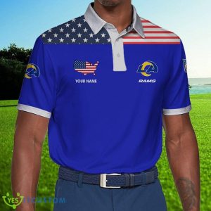 Personalized Name NFL Logo Los Angeles Rams Polo Golf Shirt For Fans - Los Angeles Rams Polo Shirt_1
