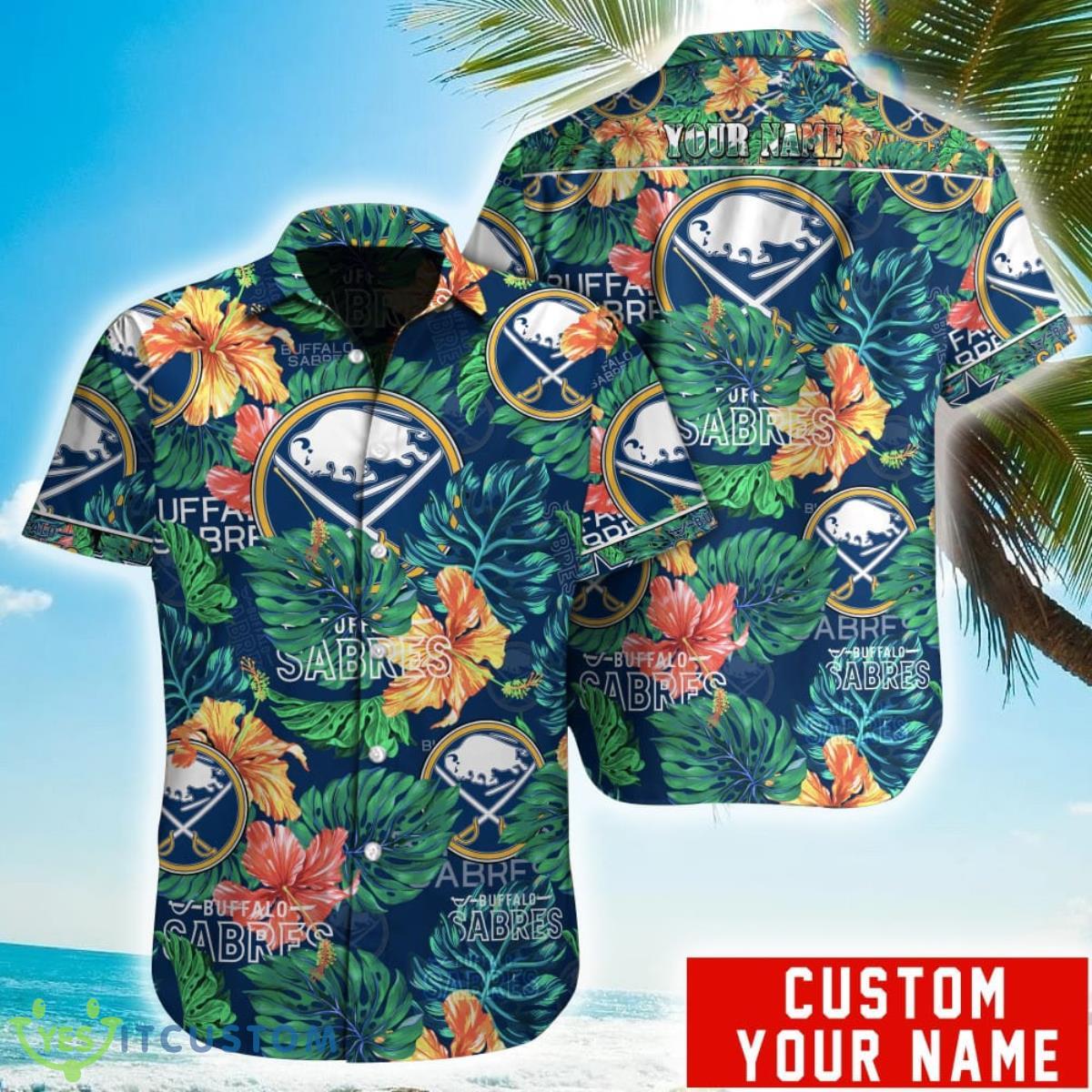Personalized NHL Buffalo Sabres Tropical Floral Hawaiian Shirt 2 Personalized NHL Buffalo Sabres Tropical Floral Hawaiian Shirt Product Photo 1