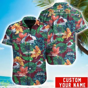 Personalized NHL Colorado Avalanche Tropical Floral Hawaiian Shirt Product Photo 1