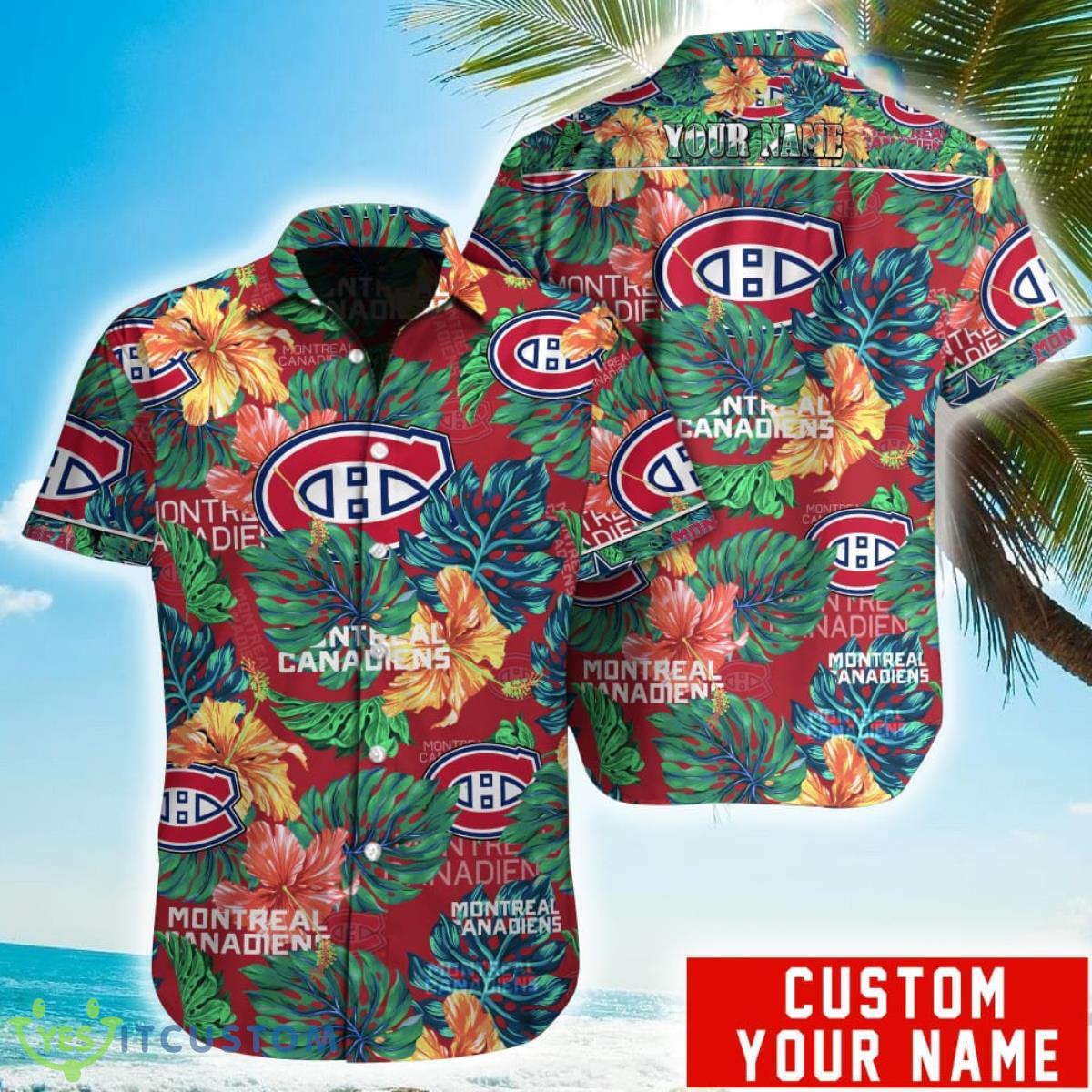 Personalized NHL Montreal Canadiens Tropical Floral Hawaiian Shirt 2 Personalized NHL Montreal Canadiens Tropical Floral Hawaiian Shirt Product Photo 1