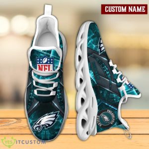Philadelphia Eagles NFL Light Abstract Pattern Custom Name Full Print Running Shoes Max Soul Product Photo 2