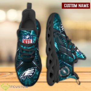 Philadelphia Eagles NFL Light Abstract Pattern Custom Name Full Print Running Shoes Max Soul Product Photo 1