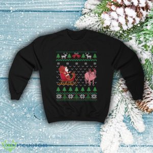 Pig Pulling Santa's Sleigh Funny Pig Themed Ugly Christmas Sweatshirt - Pig Pulling Santa's Sleigh Funny Pig Themed Ugly Christmas Sweatshirt Piglet Lover Gift Christmas Pig Farmer Shirt Pet Pig Owner_2