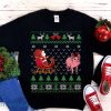 Pig Pulling Santa's Sleigh Funny Pig Themed Ugly Christmas Sweatshirt - Pig Pulling Santa's Sleigh Funny Pig Themed Ugly Christmas Sweatshirt Piglet Lover Gift Christmas Pig Farmer Shirt Pet Pig Owner_1