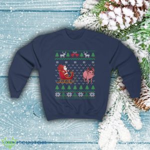 Pig Pulling Santa's Sleigh Funny Pig Themed Ugly Christmas Sweatshirt - Pig Pulling Santa's Sleigh Funny Pig Themed Ugly Christmas Sweatshirt Piglet Lover Gift Christmas Pig Farmer Shirt Pet Pig Owner_4