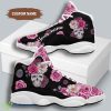 Pink Skull Flower Air Jordan 13 Custom Name Sneakers Best Gift For Men And Women Product Photo 1