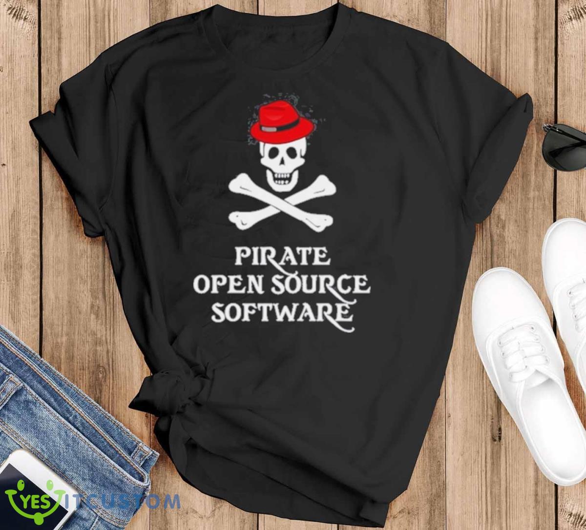Pirate Open Source Software Shirt 10 Pirate Open Source Software Shirt - Black T-Shirt