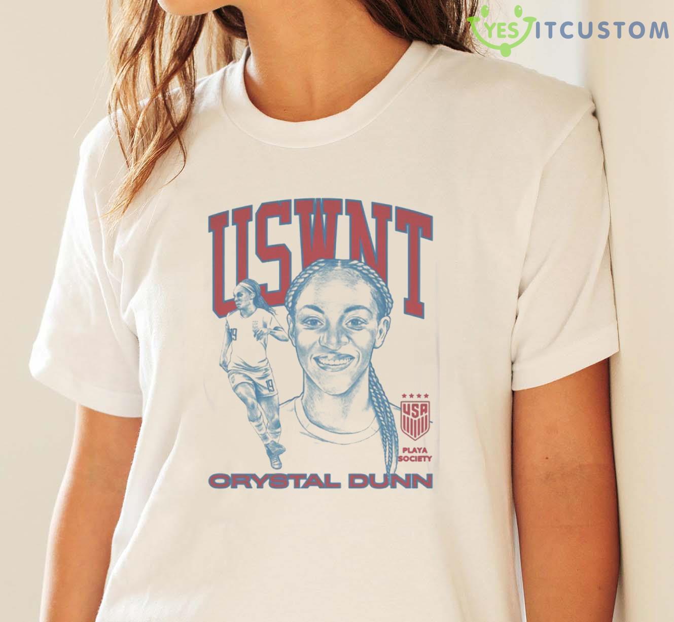 Playa Society Uswnt Crystal Dunn T-Shirt 3 Playa Society Uswnt Crystal Dunn T-Shirt - White Ladies T-Shirt
