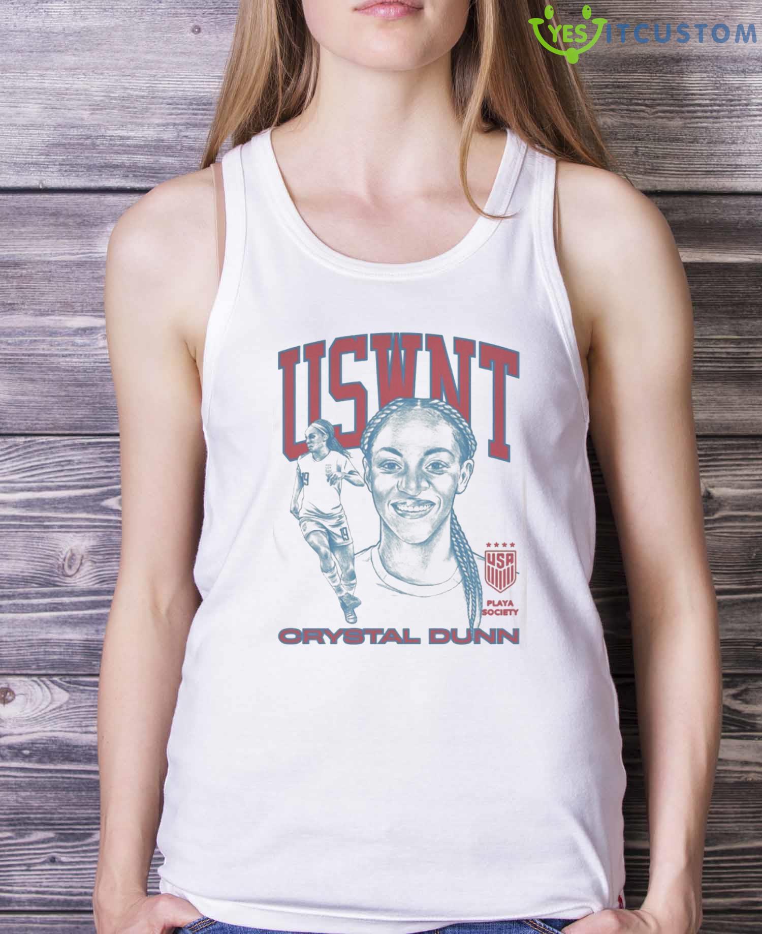 Playa Society Uswnt Crystal Dunn T-Shirt 4 Playa Society Uswnt Crystal Dunn T-Shirt - White Ladies Tank Top