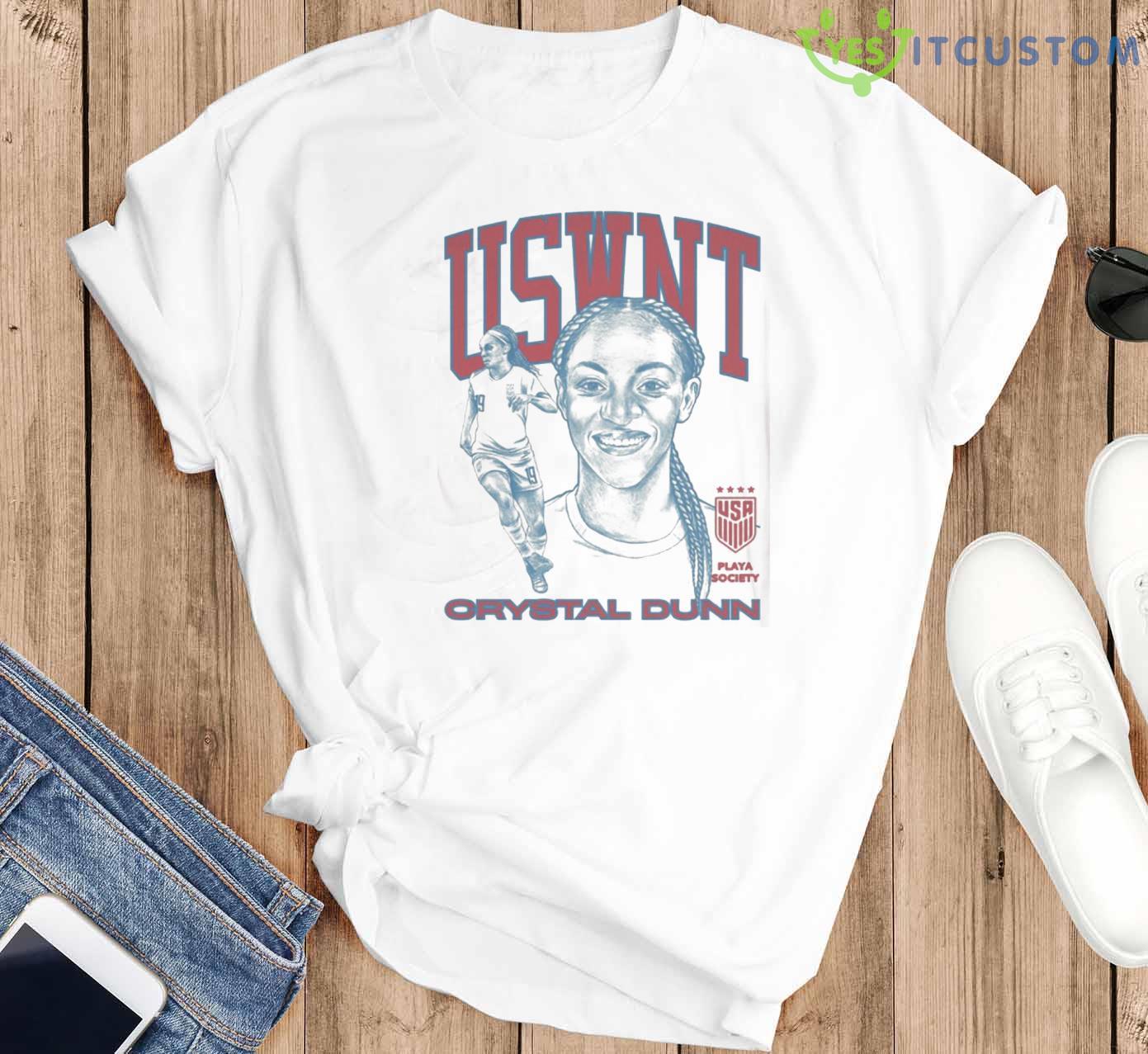 Playa Society Uswnt Crystal Dunn T-Shirt 15 Playa Society Uswnt Crystal Dunn T-Shirt - White T-Shirt G500