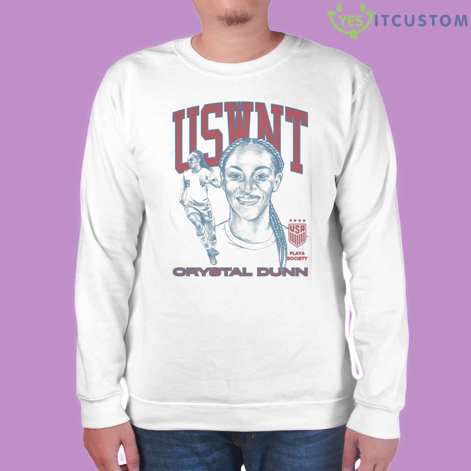 Playa Society Uswnt Crystal Dunn T-Shirt 7 Playa Society Uswnt Crystal Dunn T-Shirt - White Unisex Sweatshirt