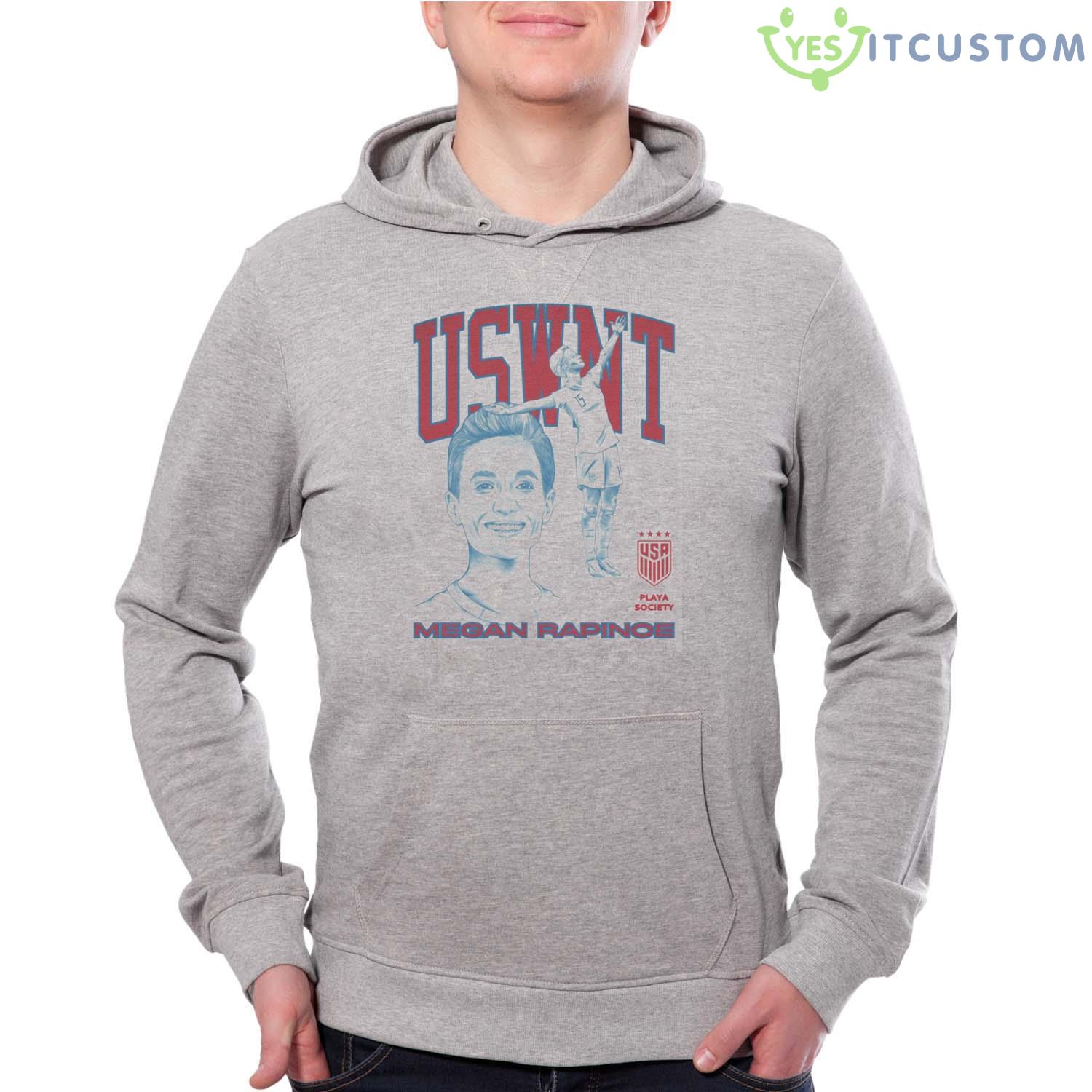 Playa Society Uswnt Megan Rapinoe T-Shirt 2 Playa Society Uswnt Megan Rapinoe T-Shirt - Grey Unisex Hoodie