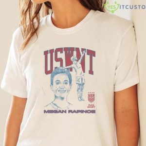 Playa Society Uswnt Megan Rapinoe T-Shirt 9 Playa Society Uswnt Megan Rapinoe T-Shirt - White Ladies T-Shirt