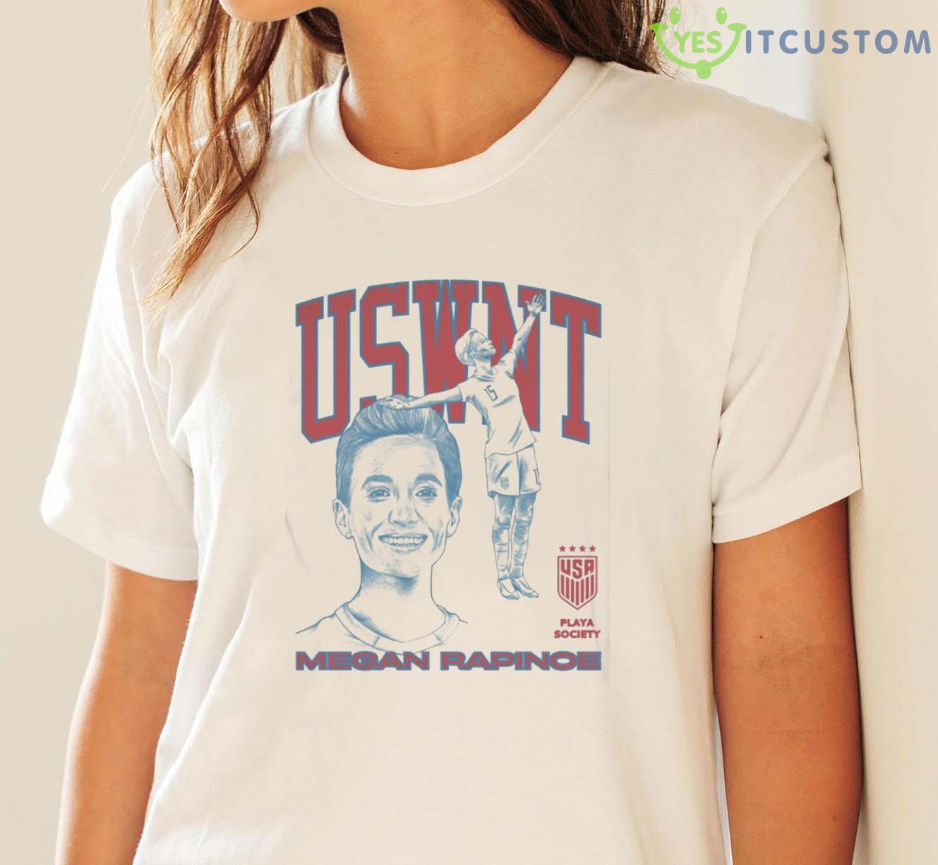 Playa Society Uswnt Megan Rapinoe T-Shirt 3 Playa Society Uswnt Megan Rapinoe T-Shirt - White Ladies T-Shirt