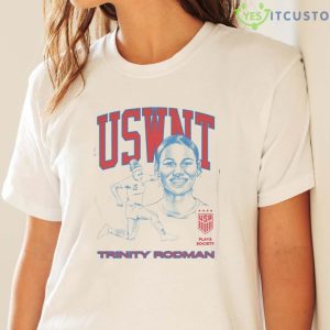Playa Society Uswnt Trinity Rodman T-Shirt 9 Playa Society Uswnt Trinity Rodman T-Shirt - White Ladies T-Shirt