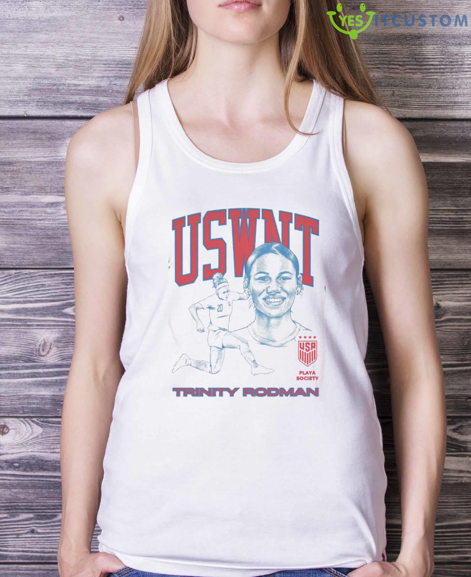 Playa Society Uswnt Trinity Rodman T-Shirt 4 Playa Society Uswnt Trinity Rodman T-Shirt - White Ladies Tank Top
