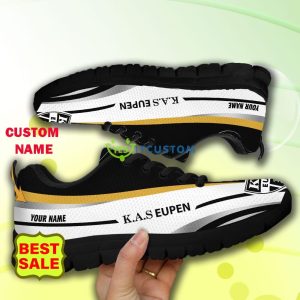Pro League Shoes KAS Eupen Custom Name Big Logo Black White Sneakers For Fans - K.A.S. Eupen Sneakers_11