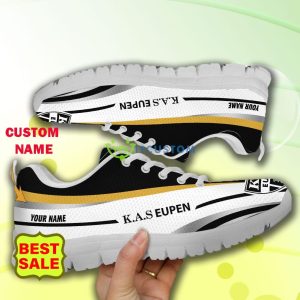 Pro League Shoes KAS Eupen Custom Name Big Logo Black White Sneakers For Fans - K.A.S. Eupen Sneakers_8