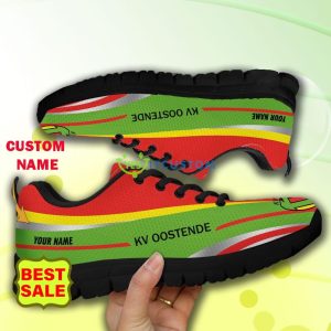 Pro League Shoes KV Oostende Custom Name Big Logo Black White Sneakers For Fans - KV Oostende Sneakers_10