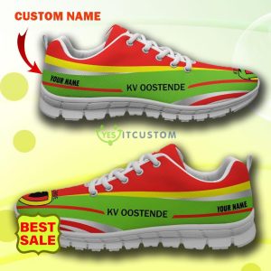 Pro League Shoes KV Oostende Custom Name Big Logo Black White Sneakers For Fans - KV Oostende Sneakers_1