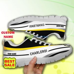 Pro League Shoes R Charleroi SC Custom Name Big Logo Black White Sneakers For Fans - R. Charleroi S.C Sneakers_8