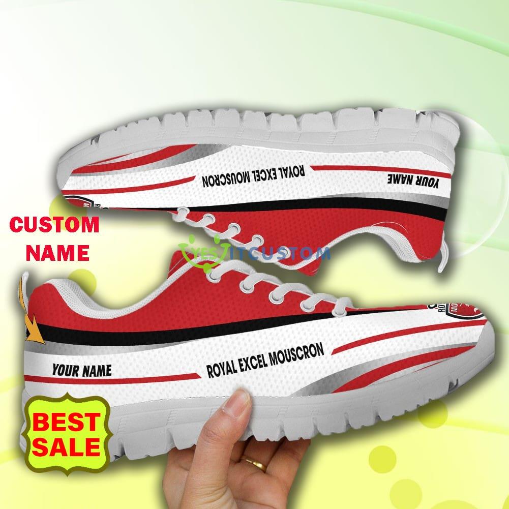 Pro League Shoes Royal Excel Mouscron Custom Name Big Logo Black White Sneakers For Fans 5 Pro League Shoes Royal Excel Mouscron Custom Name Big Logo Black White Sneakers For Fans - Royal Excel Mouscron Sneakers_6