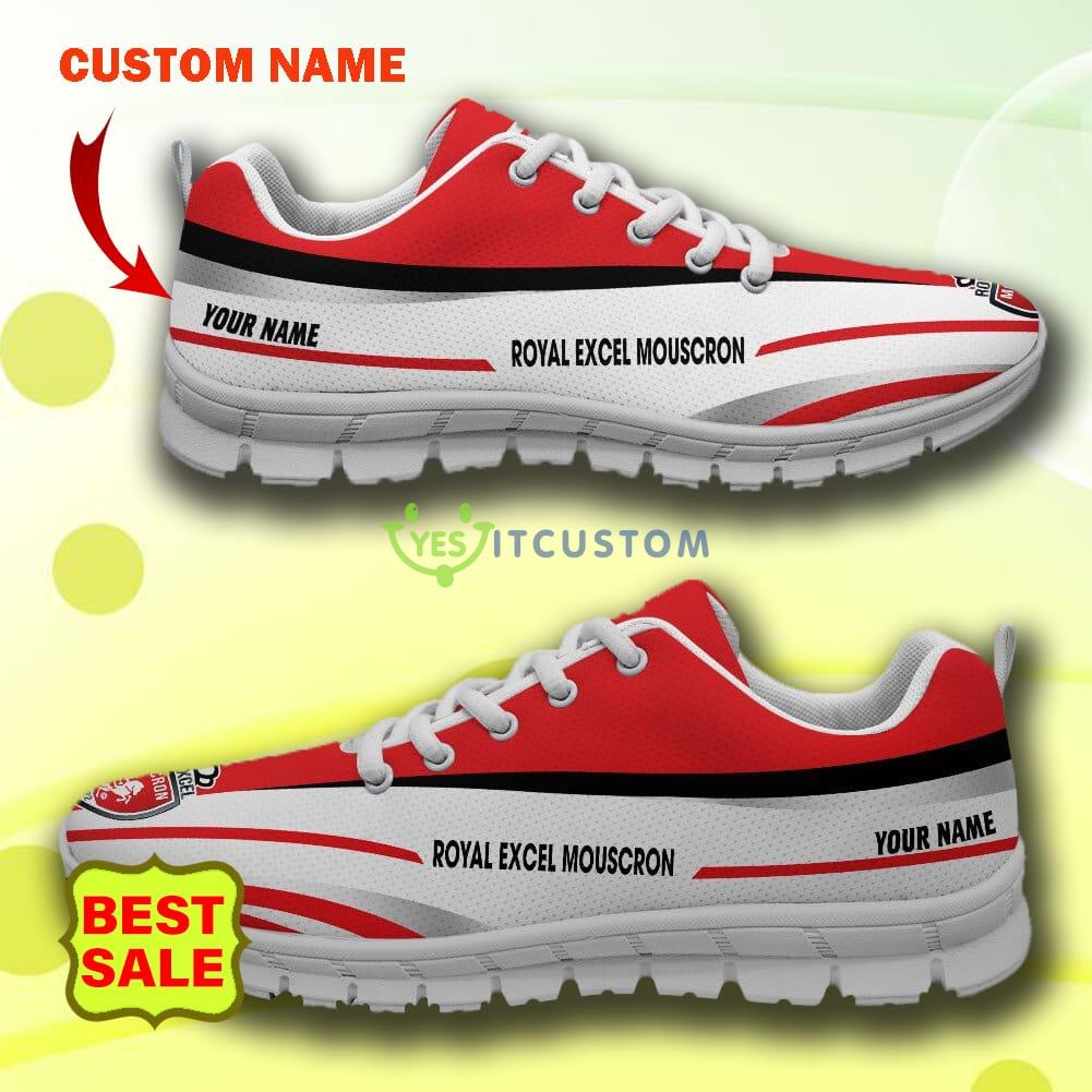 Pro League Shoes Royal Excel Mouscron Custom Name Big Logo Black White Sneakers For Fans 17 Pro League Shoes Royal Excel Mouscron Custom Name Big Logo Black White Sneakers For Fans - Royal Excel Mouscron Sneakers_1