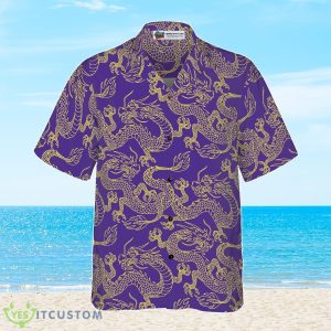 Purple And Gold Edition Oriental Dragon Hawaiian Shirt Best Gift For Men And Women Product Photo 1