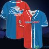 Red And Blue Split Natural Light Baseball Jersey Shirt Product Photo 1