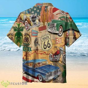 Route 66 Hawaiian Shirt, Muscle Car On Route Hawaiian Shirt Product Photo 2