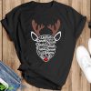 Santa's Reindeers Sweatshirt Reindeer Names Sweatshirt Christmas Reindeer Sweatshirt Family Christmas Sweater Christmas GiftHoliday Tee - Black T-Shirt