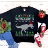 Santasaurus T-Rex Ugly Christmas Sweatshirt Men And Women Gift Christmas - Santasaurus T-Rex Ugly Christmas Sweatshirt Funny Dinosaur Wearing Santa Hat Dino Lover Gift Christmas Tyrannosaurus Rex Shirt_1