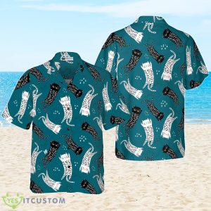 Seamless Pattern With Funny Cats Hawaiian Shirt Best Gift For Men And Women Product Photo 1